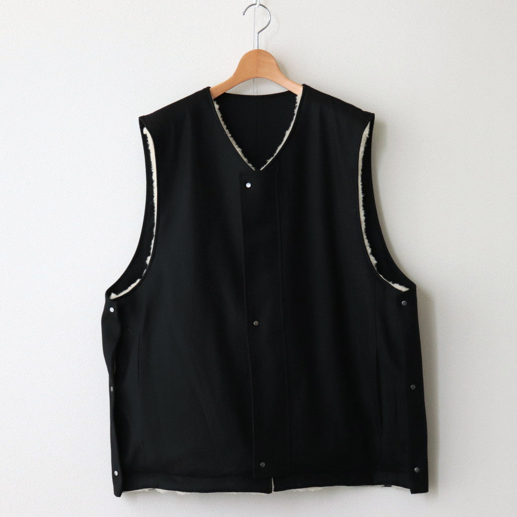 WOOL FUR REVERSIBLE VEST #BEIGE [ST.630]