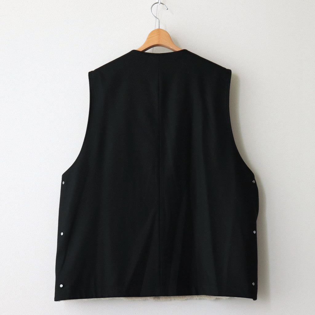 WOOL FUR REVERSIBLE VEST #BEIGE [ST.630]