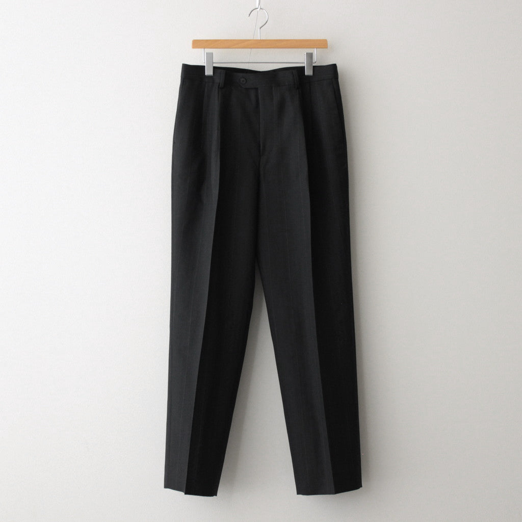 BLUEFACED WOOL TWO-TUCK SLACKS #NAVY STRIPE [A25SP02BA]