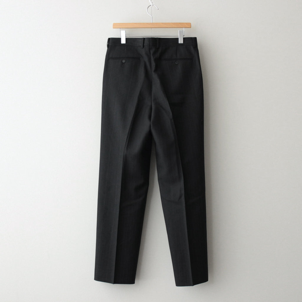 BLUEFACED WOOL TWO-TUCK SLACKS #NAVY STRIPE [A25SP02BA]