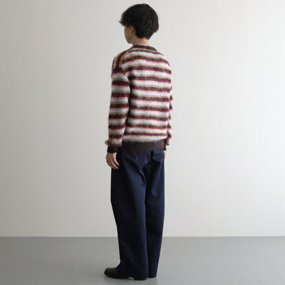 MOHAIR BORDER SWEATER #BROWN×RED [YK24FW0824S]