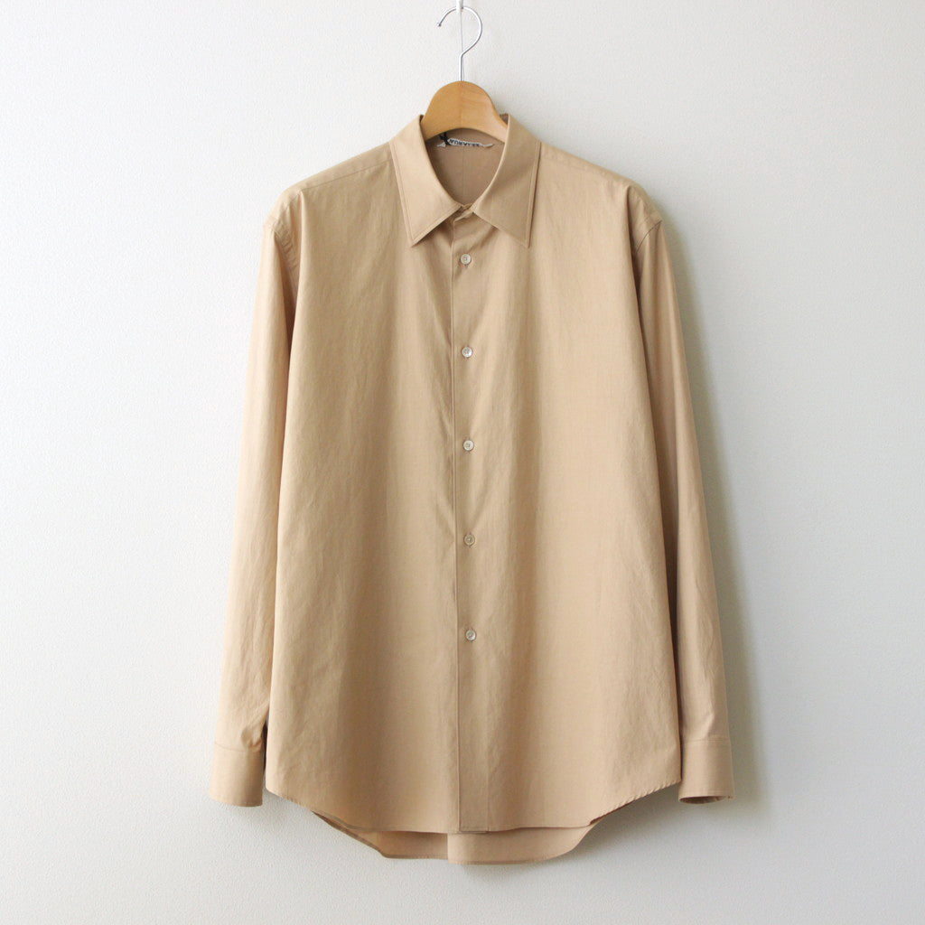WASHED FINX TWILL SHIRT #LIGHT BROWN [A23AS01TN]