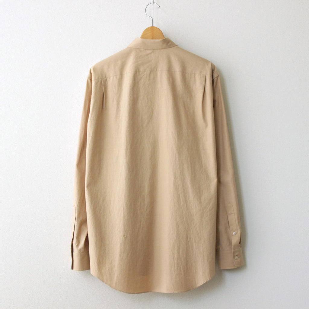 WASHED FINX TWILL SHIRT #LIGHT BROWN [A23AS01TN]