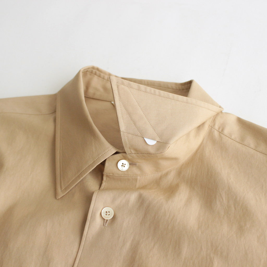 WASHED FINX TWILL SHIRT #LIGHT BROWN [A23AS01TN]