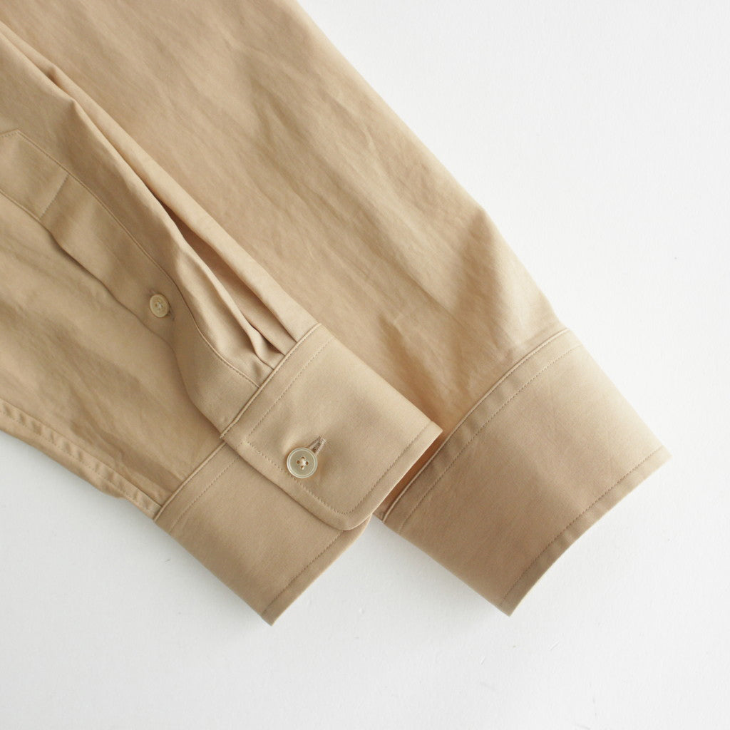WASHED FINX TWILL SHIRT #LIGHT BROWN [A23AS01TN]