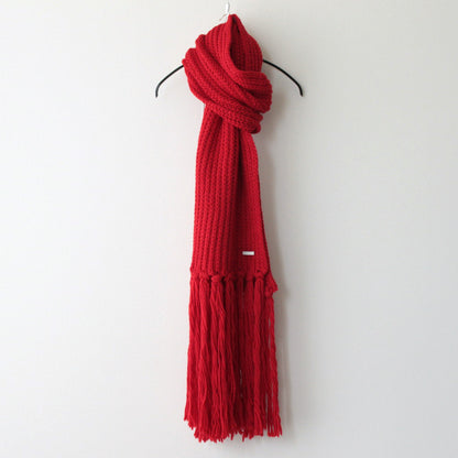 CHUNKY KNIT SCARF #RED [L2302-AC010]