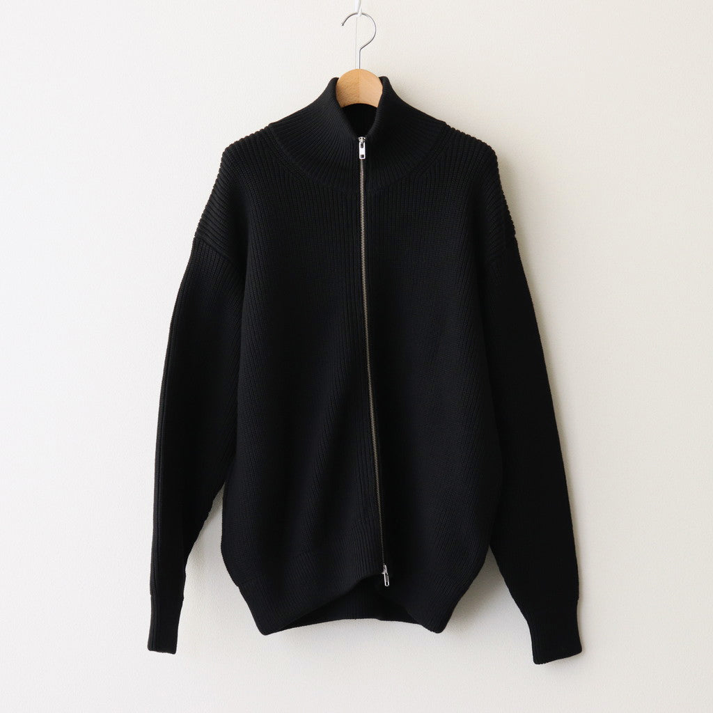 OVERSIZED DRIVERS KNIT ZIP JACKET #BLACK [ST.995]