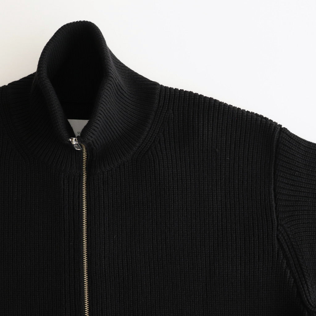 OVERSIZED DRIVERS KNIT ZIP JACKET #BLACK [ST.995]