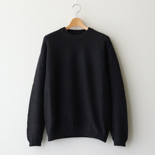 Fair Isle Links Knit #Black [2403-005]