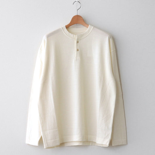 Wool Henley L/S #White [2203-005]