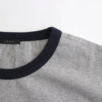 RINGER T-SHIRT NO CREAM NO SUGAR #GRAY?~NAVY [H2401-CS029-2]