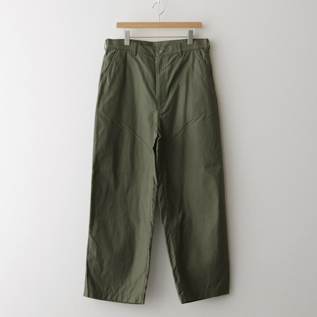 綿バックサテン 製品洗 パンツ #KHAKI [HL-P020-051]