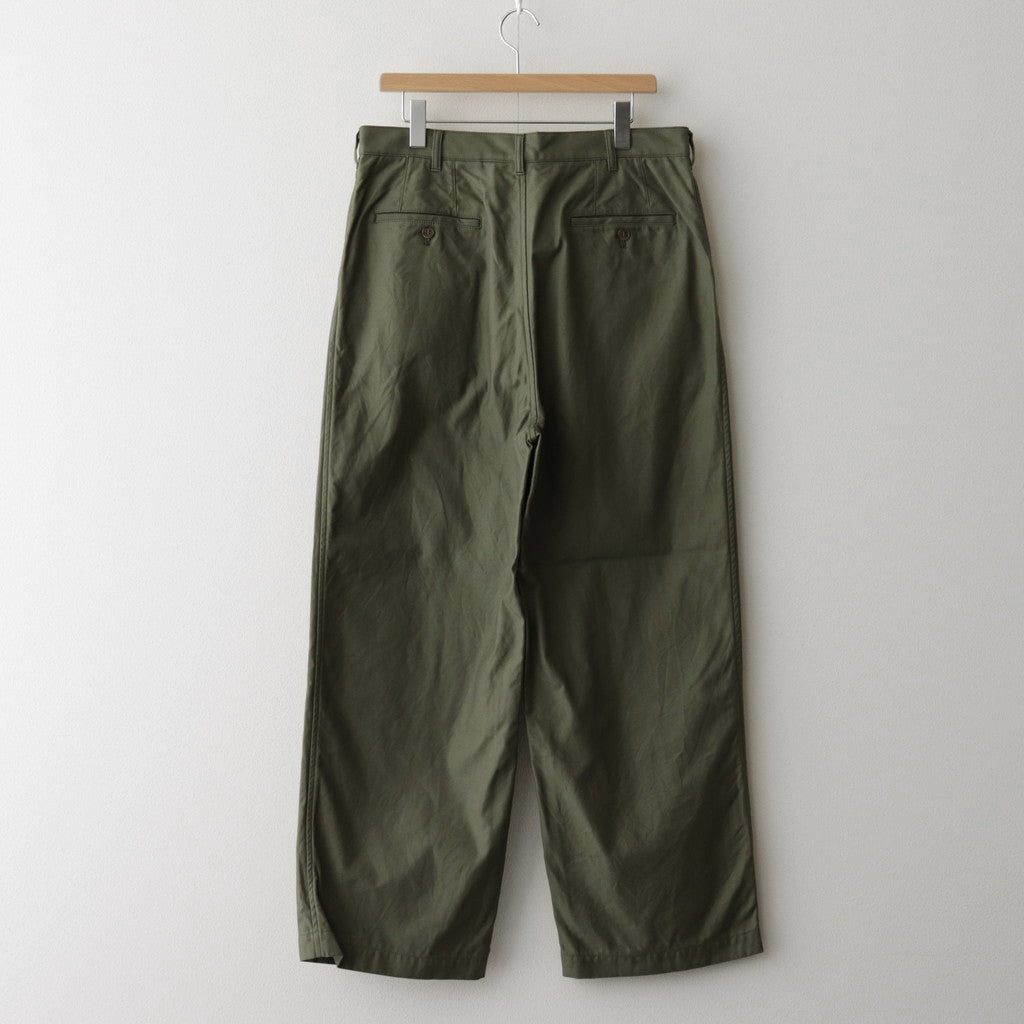 綿バックサテン 製品洗 パンツ #KHAKI [HL-P020-051]