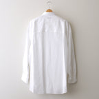Linen L/S Oversized Regular Collar Shirt #WHITE [GM241-50273B]