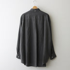 Linen Cupro L/S Oversized B.D Shirt #GRAY [GM241-50238]