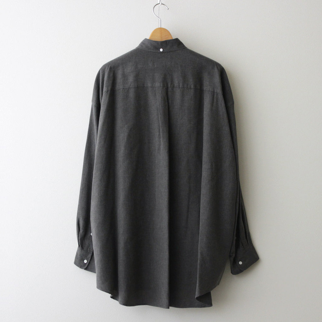 Linen Cupro L/S Oversized B.D Shirt #GRAY [GM241-50238]