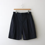 WINDPROOF NYLON WIDE EASY SHORT TROUSERS #BLACK [ST.814]
