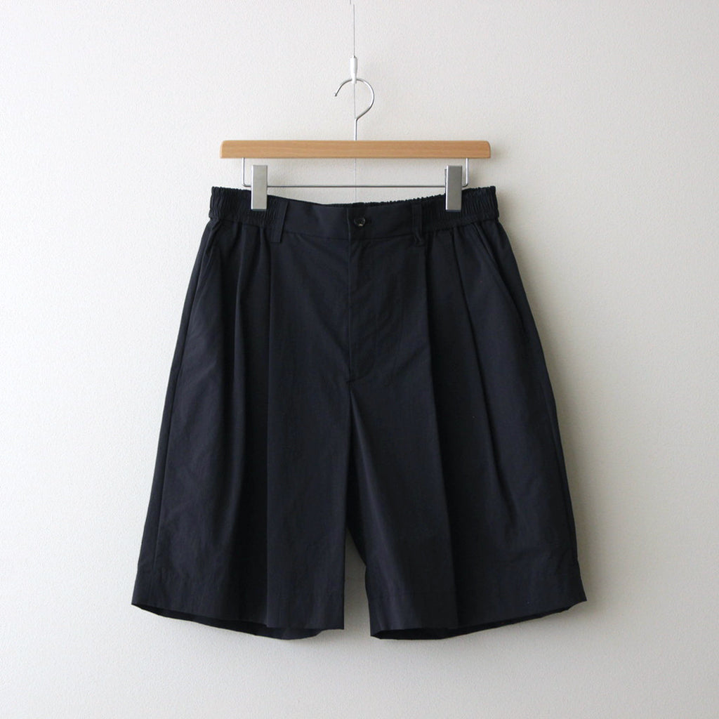 WINDPROOF NYLON WIDE EASY SHORT TROUSERS #BLACK [ST.814]