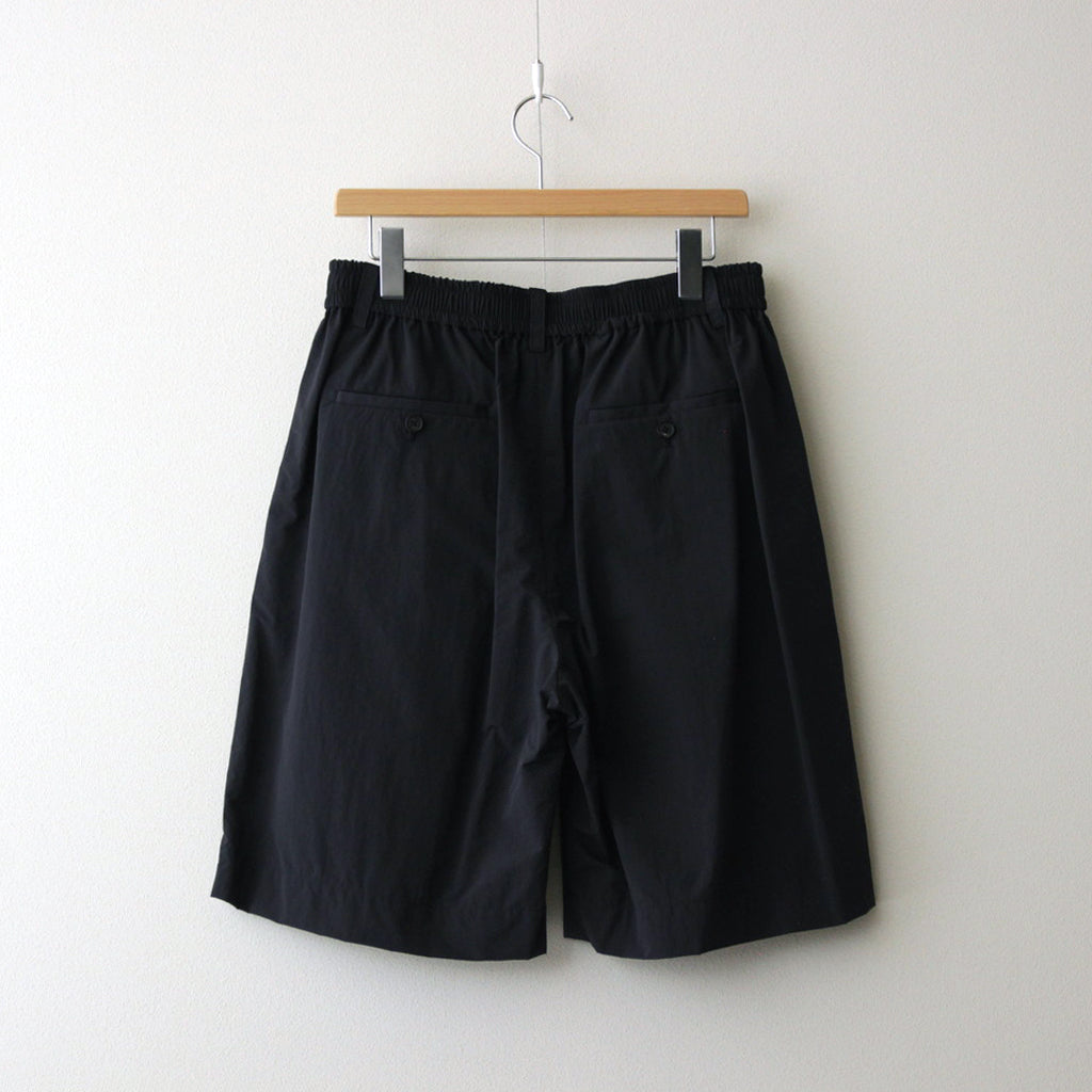 WINDPROOF NYLON WIDE EASY SHORT TROUSERS #BLACK [ST.814]