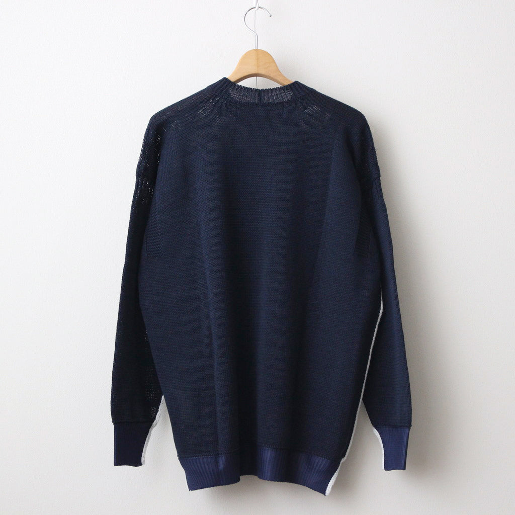 綿ギマ×エステル天竺エンボス加工 セーター #BLACK [HM-N003-051]