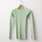ORGANIC SOFT RIB HENLEY NECK L/S TEE #LIGHT GREEN [A24SP03OT]