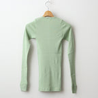 ORGANIC SOFT RIB HENLEY NECK L/S TEE #LIGHT GREEN [A24SP03OT]