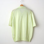 HARD TWIST HIGH GAUGE WOOL SILK KNIT SKIPPER POLO #LIME YELLOW [A24SP02WS]