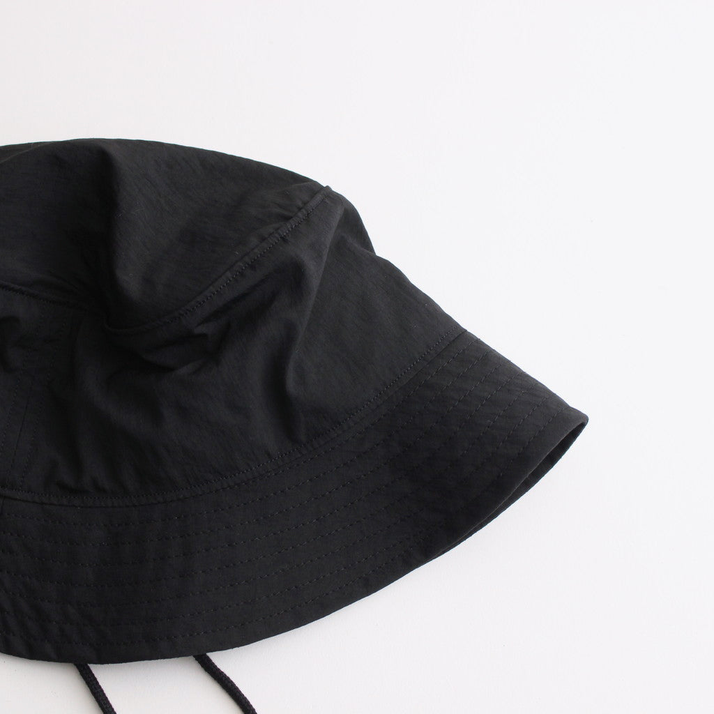 NYLON RIPSTOP FLAT HAT (with chin strap) #BLACK [NO.25028]