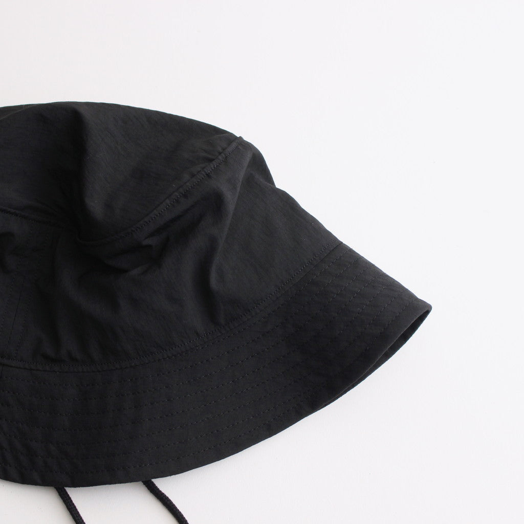 NYLON RIPSTOP FLAT HAT (あご紐付き） #BLACK [NO.25028]
