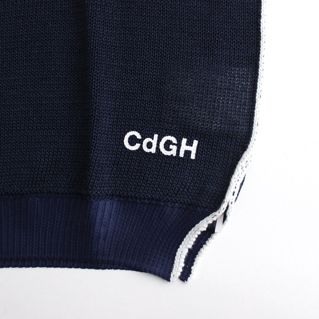 綿ギマ×エステル天竺エンボス加工 セーター #BLACK [HM-N003-051]