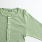 ORGANIC SOFT RIB HENLEY NECK L/S TEE #LIGHT GREEN [A24SP03OT]