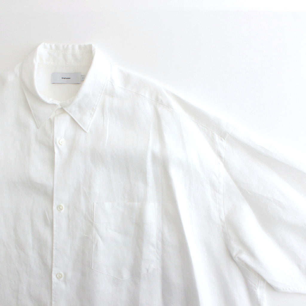 Linen L/S Oversized Regular Collar Shirt #WHITE [GM241-50273B]