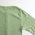 ORGANIC SOFT RIB HENLEY NECK L/S TEE #LIGHT GREEN [A24SP03OT]