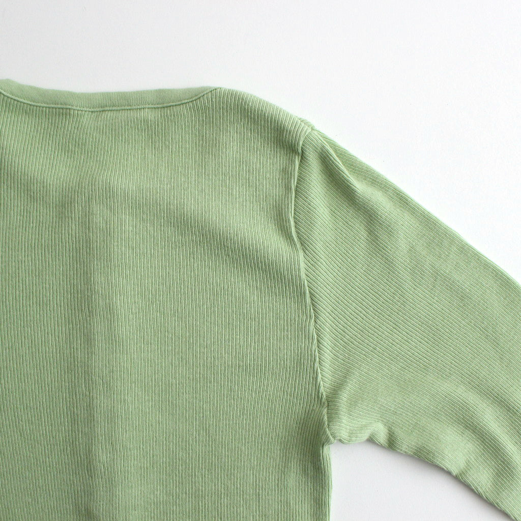 ORGANIC SOFT RIB HENLEY NECK L/S TEE #LIGHT GREEN [A24SP03OT]