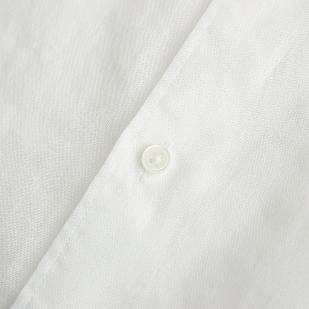 Linen L/S Oversized Regular Collar Shirt #WHITE [GM241-50273B]