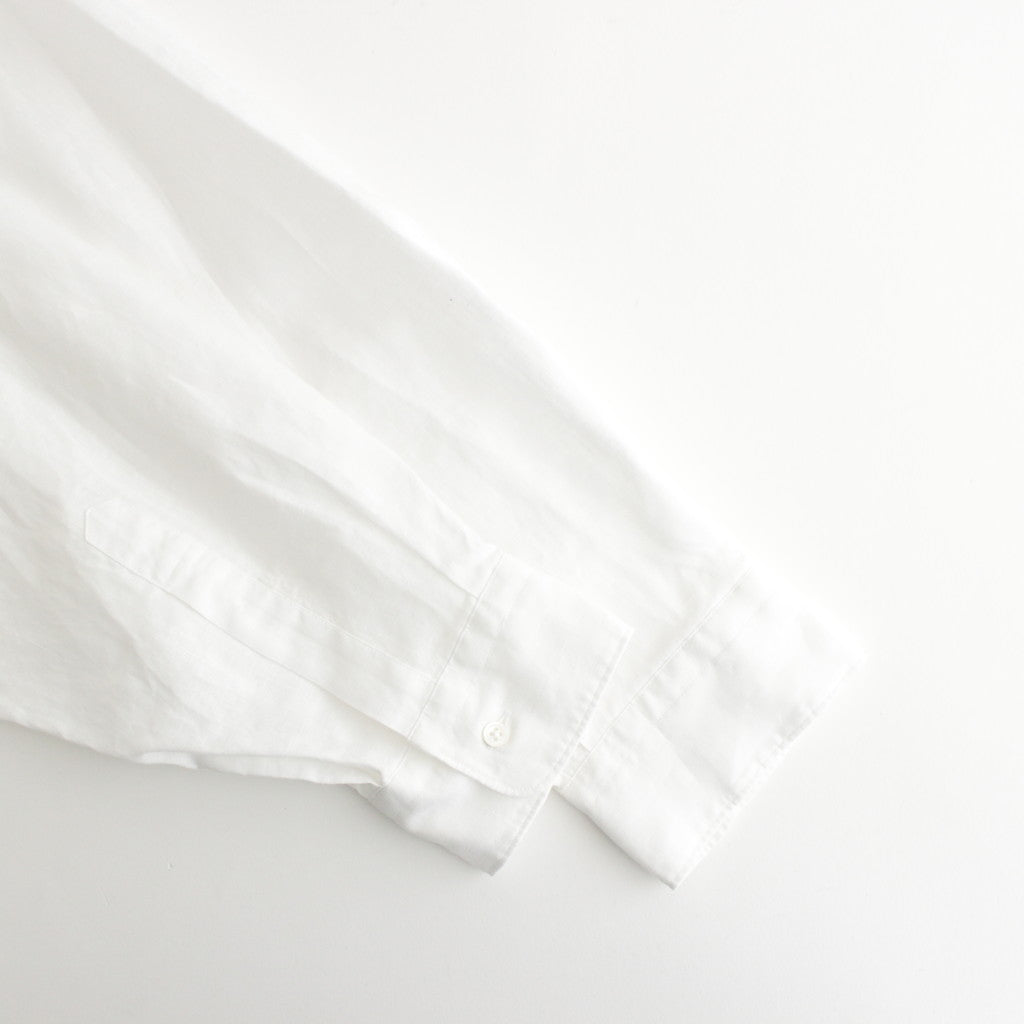 Linen L/S Oversized Regular Collar Shirt #WHITE [GM241-50273B]