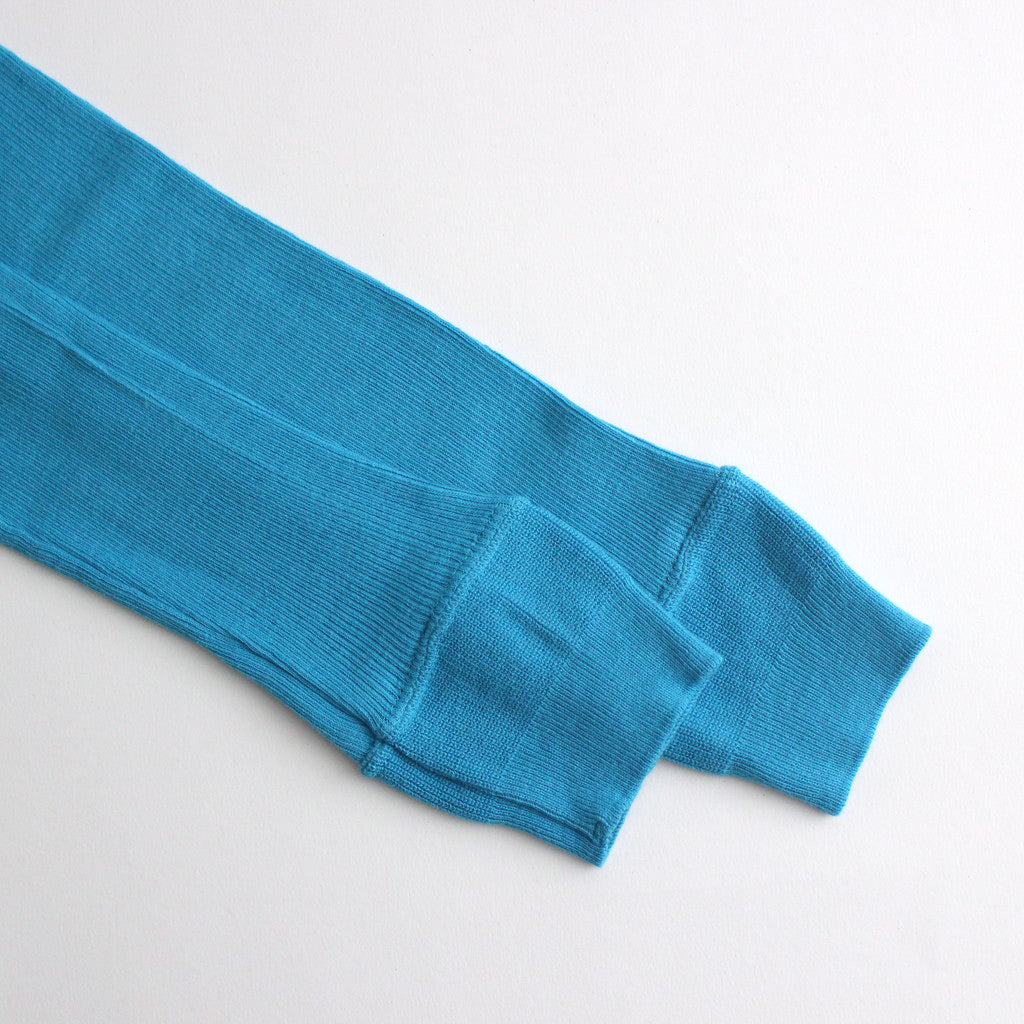 ORGANIC SOFT RIB HENLEY NECK L/S TEE #TURQUOISE BLUE [A24SP03OT]