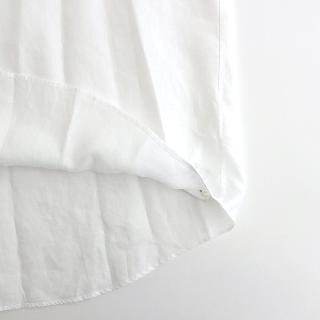 Linen L/S Oversized Regular Collar Shirt #WHITE [GM241-50273B]
