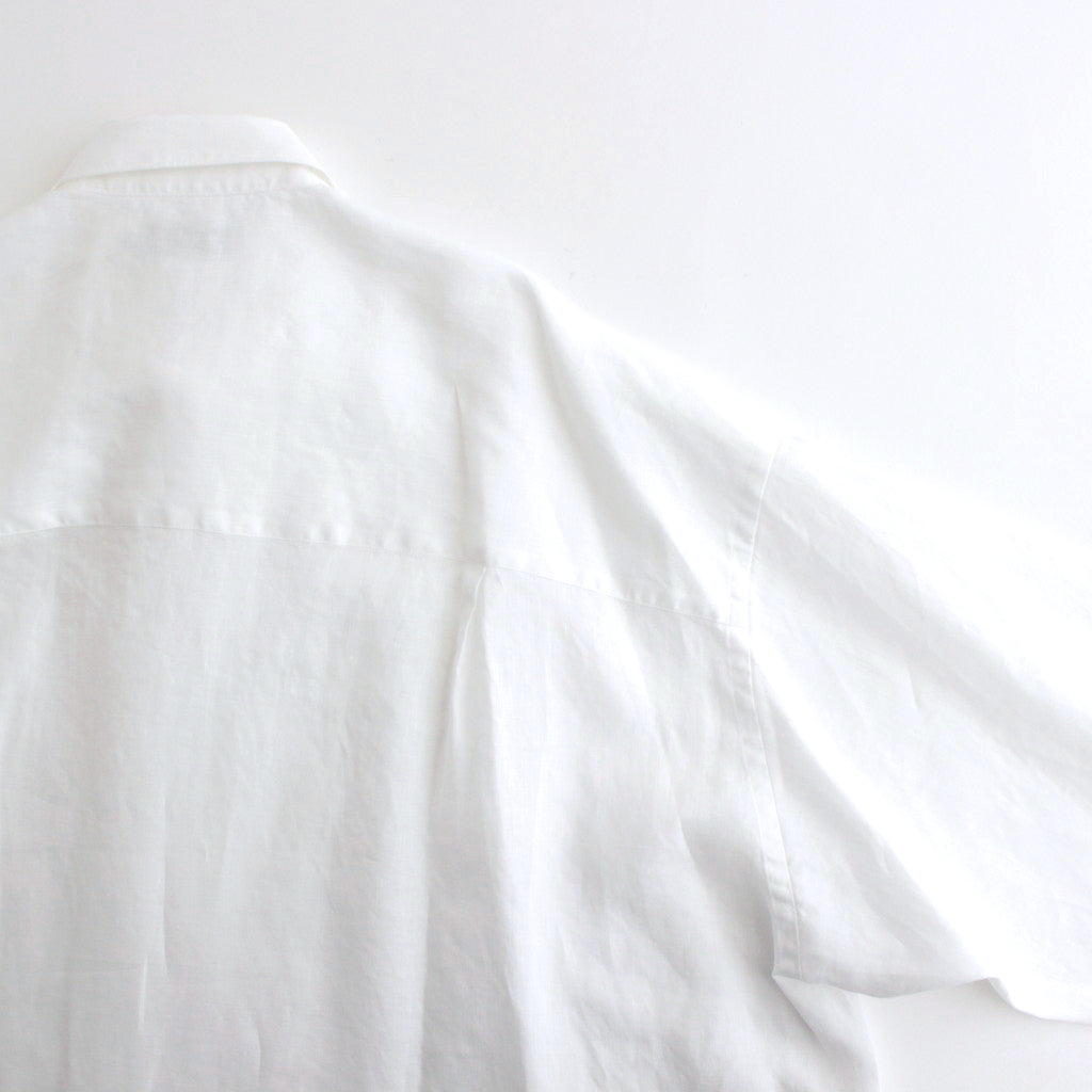 Linen L/S Oversized Regular Collar Shirt #WHITE [GM241-50273B]