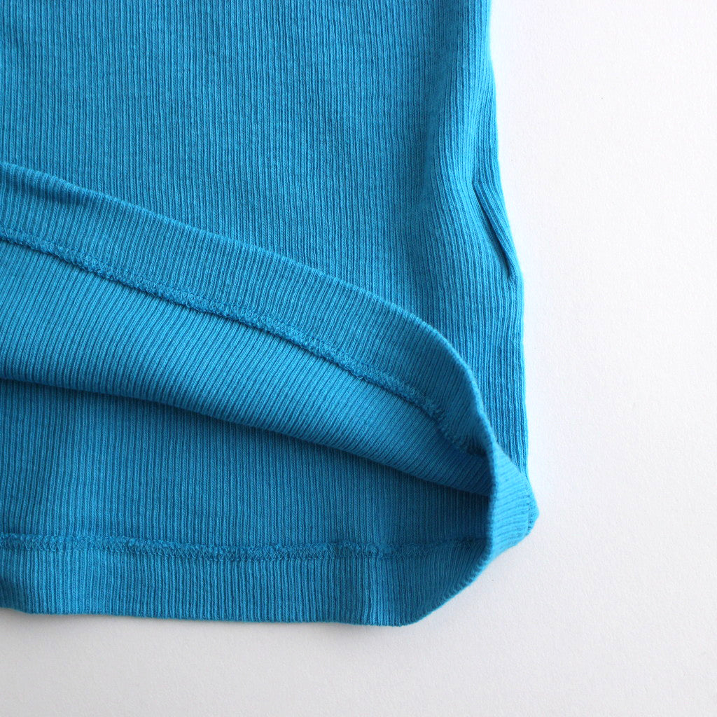 ORGANIC SOFT RIB HENLEY NECK L/S TEE #TURQUOISE BLUE [A24SP03OT]