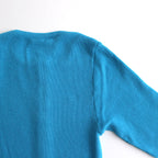 ORGANIC SOFT RIB HENLEY NECK L/S TEE #TURQUOISE BLUE [A24SP03OT]