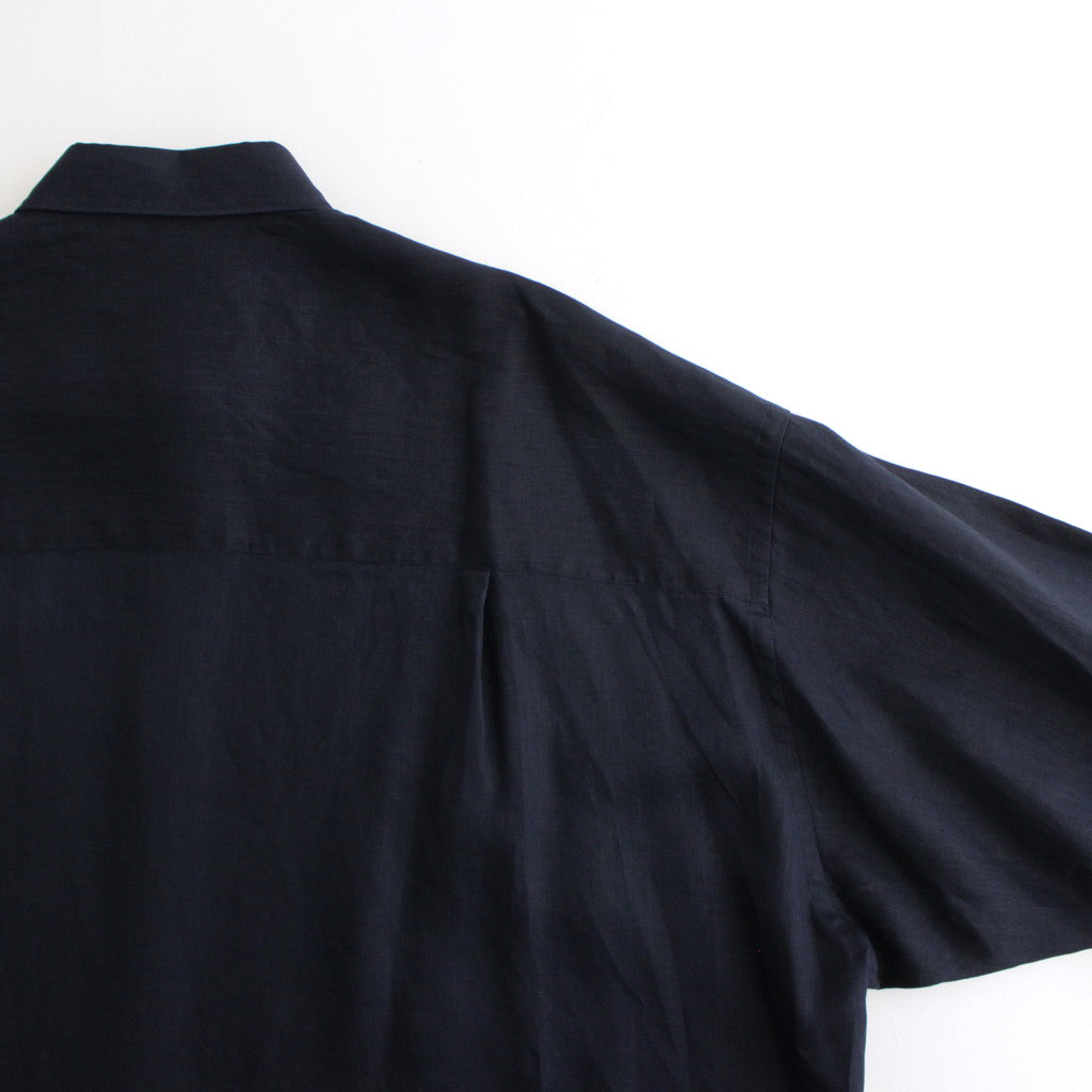 Linen L/S Oversized Regular Collar Shirt #NAVY [GM241-50273B]
