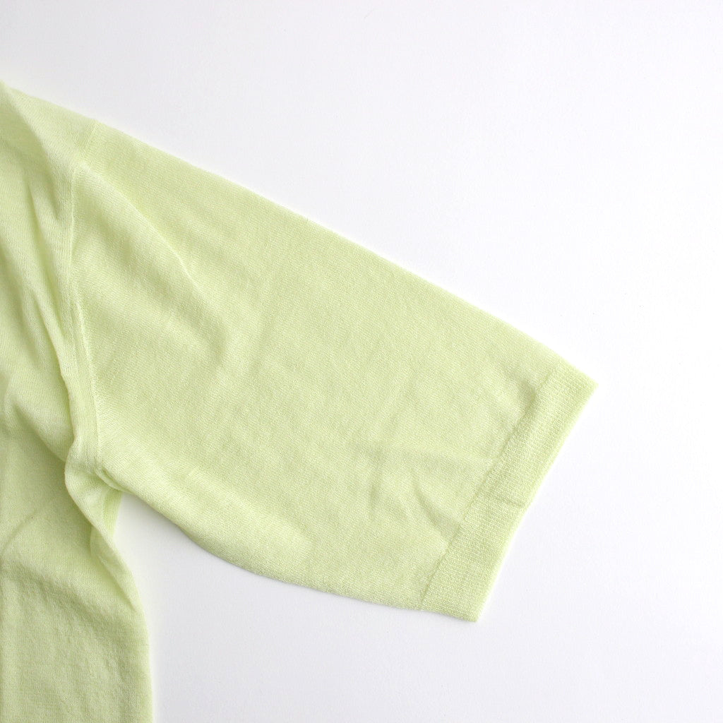 HARD TWIST HIGH GAUGE WOOL SILK KNIT SKIPPER POLO #LIME YELLOW [A24SP02WS]