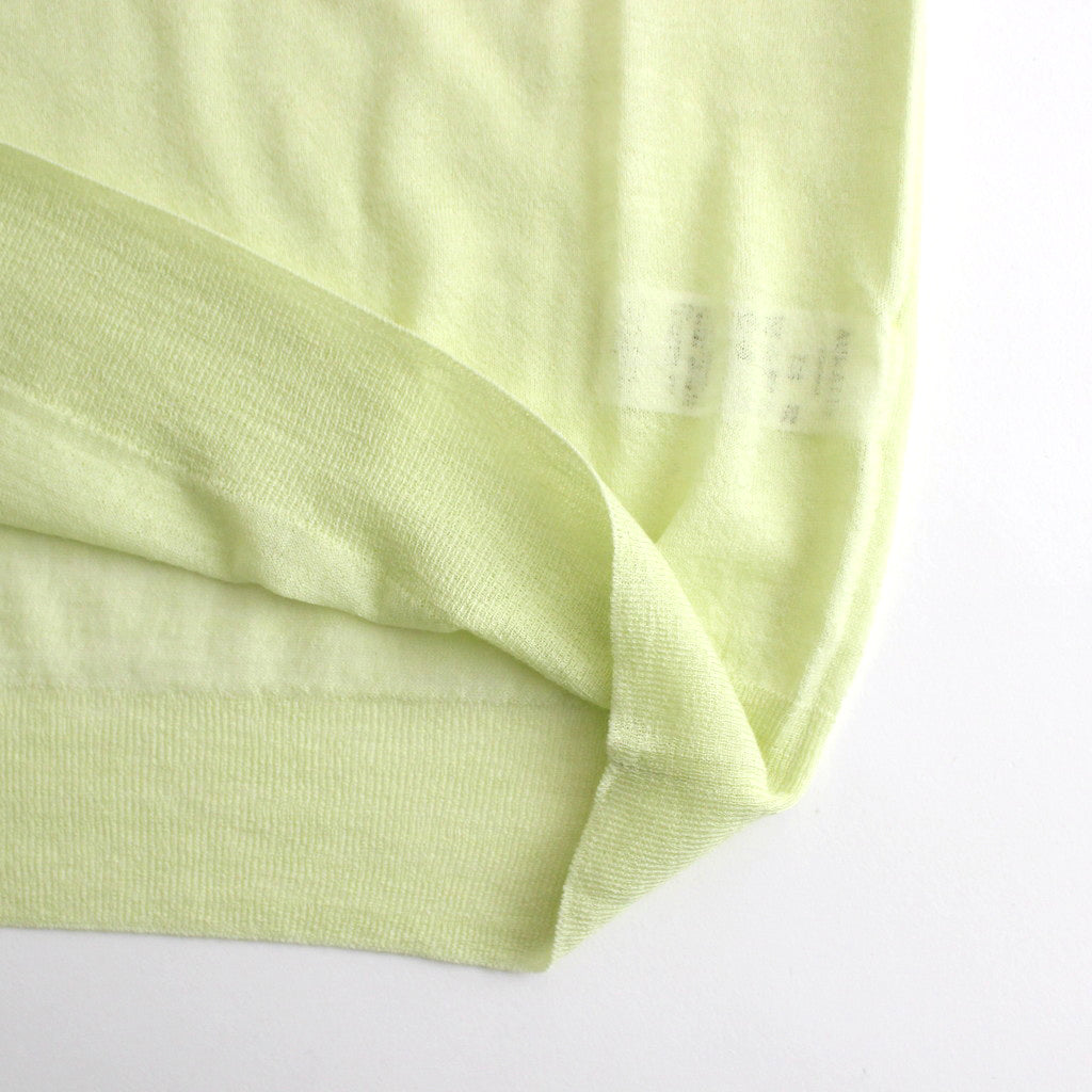 HARD TWIST HIGH GAUGE WOOL SILK KNIT SKIPPER POLO #LIME YELLOW [A24SP02WS]