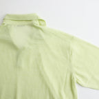 HARD TWIST HIGH GAUGE WOOL SILK KNIT SKIPPER POLO #LIME YELLOW [A24SP02WS]
