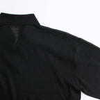 HARD TWIST HIGH GAUGE WOOL SILK KNIT SKIPPER POLO #BLACK [A24SP02WS]