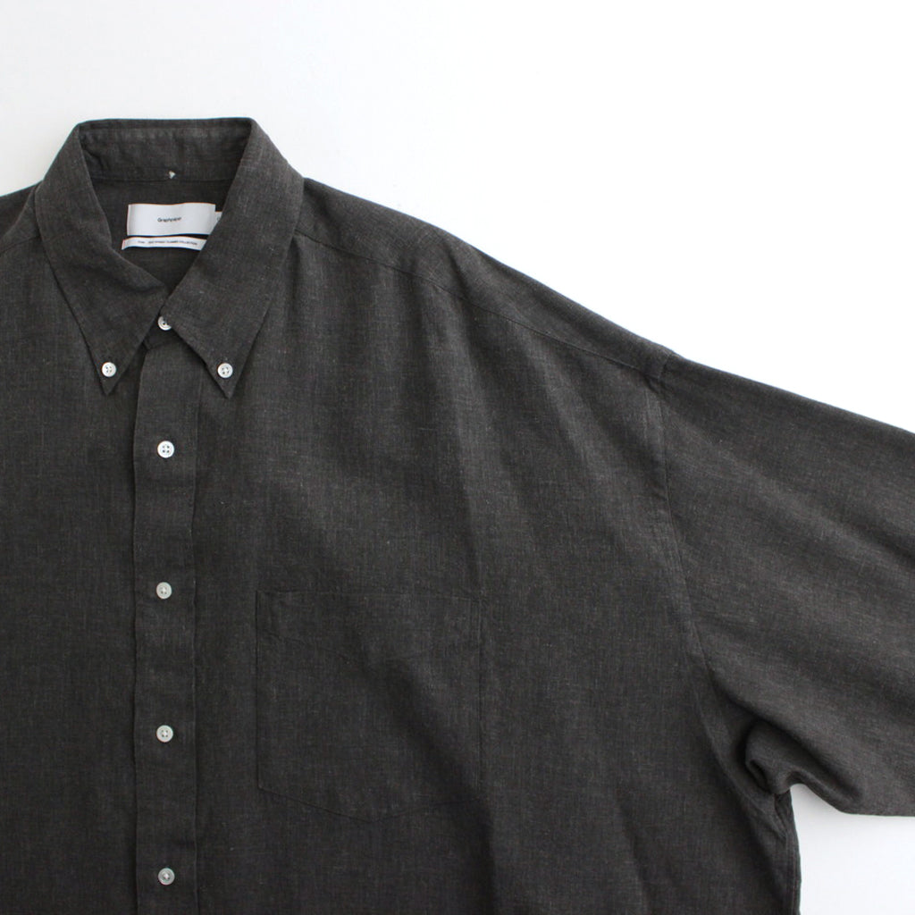 Linen Cupro L/S Oversized B.D Shirt #GRAY [GM241-50238]