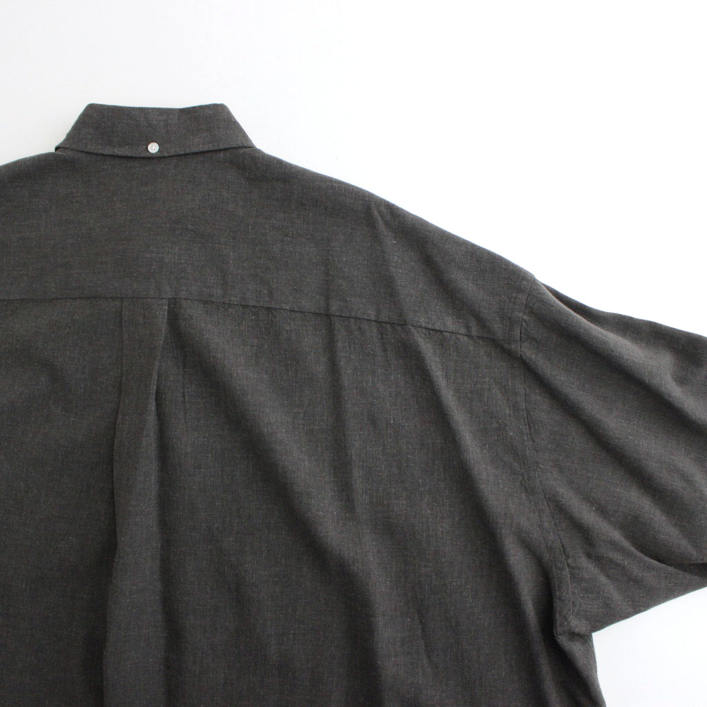 Linen Cupro L/S Oversized B.D Shirt #GRAY [GM241-50238]