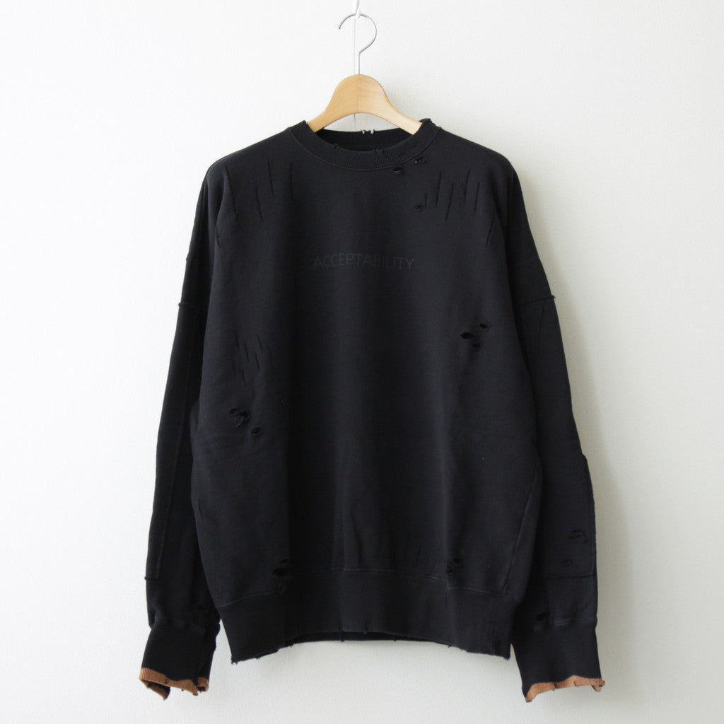 OVERSIZED REBUILD SWEAT LS #BLACK [ST.984]