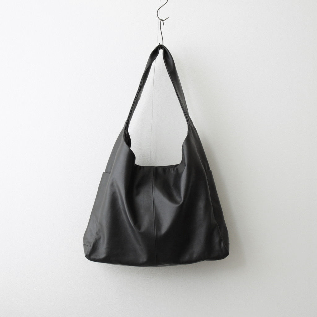 LEATHER SHOULDER BAG #BLACK [ST.1034]